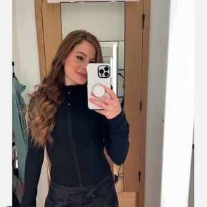 Defined cropped jacket ribbed Black Size 8